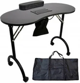 Meble kosmetyczne - Składany stolik kosmetyczny do manicure z pochłaniaczem mobilny czarny CB-9001A-BLACK - miniaturka - grafika 1