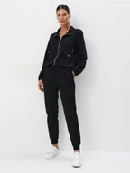 Spodnie damskie - Mohito - Spodnie dresowe z wiskozą - czarny - miniaturka - grafika 1