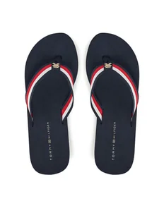 Tommy Hilfiger Japonki Th Corporate Wedge Beach Sandal FW0FW08520 Granatowy - Klapki i japonki damskie - miniaturka - grafika 1