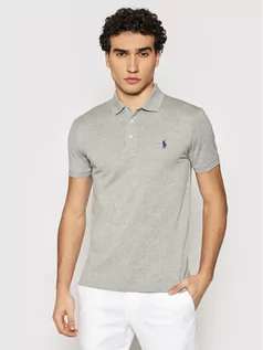 Koszulki męskie - Ralph Lauren Polo Polo 710541705 Szary Slim Fit - grafika 1