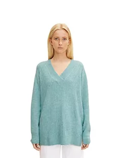 TOM TAILOR Denim Damski Sweter Longstyle 1033554, 30564 - Reef Blue Melange, S - Swetry damskie - miniaturka - grafika 1