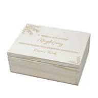 Pojemniki kuchenne - Pudełko na herbatę na urodziny, herbaciarka z życzeniami i imieniem - miniaturka - grafika 1