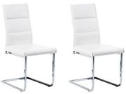 Krzesła - Beliani Zestaw do jadalni 2 krzesła białe ROCKFORD - miniaturka - grafika 1