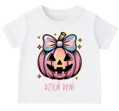Koszulki dla dziewczynek - KOSZULKA DLA DZIECKA Z DYNIĄ NA DZIEŃ DYNI - RÓŻOWA DYNIA - miniaturka - grafika 1