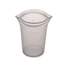 ZIP TOP Cups L 710 ml wielorazowa silikonowa torebka na przekąski - gray - Lunch boxy - miniaturka - grafika 1