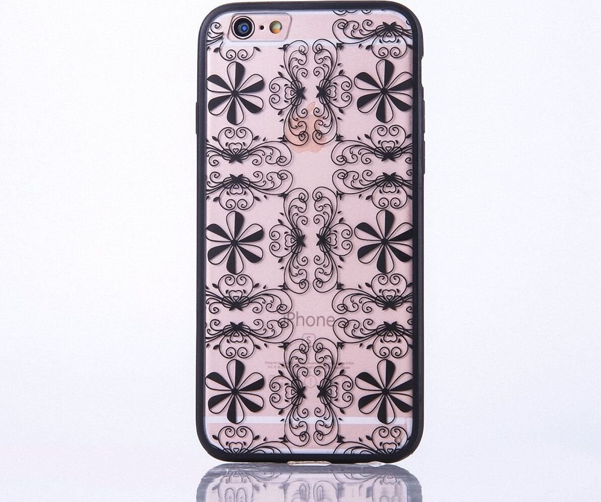 Etui na telefon komórkowy Mandala dla Apple iPhone 6 / 6s Etui ochronne z motywem ornamentów Pokrowiec na torbę Bumper Czarny