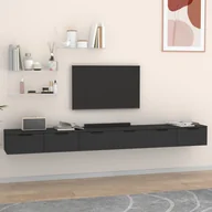 Półki do salonu - vidaXL Szafki wiszące, 2 szt., czarne, 102x30x20 cm - miniaturka - grafika 1