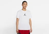 Koszulki męskie - Nike Air Jordan Jumpman Logo Dri-Fit Crew White - miniaturka - grafika 1
