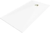 Brodziki prysznicowe - Mexen Stone+ brodzik kompozytowy prostokątny 200 x 90 cm, biały, maskownica złota - 44109020-G - miniaturka - grafika 1