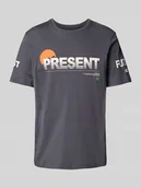 Koszulki męskie - T-shirt z detalami z logo - miniaturka - grafika 1