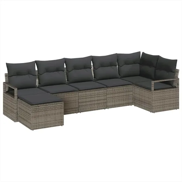 Modularny Zestaw Sofy Ogrodowej, Szary, Rattan, 4 Części