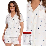 Piżamy damskie - Piżama damska rozpinana krótki rękaw CORNETTE 346/310 Love XXL 44 - miniaturka - grafika 1