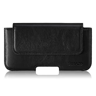 SURAZO Premium 100% skóra naturalna pokrowiec na pasek do Apple iPhone 13 etui skórzane – pozioma kabura etui ochronne [pełna skóra etui na telefon komórkowy] pokrowiec na pasek Case Cover skórzane - Etui i futerały do telefonów - miniaturka - grafika 1