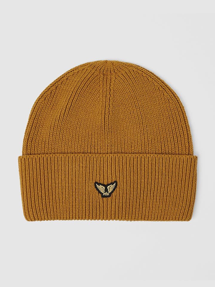 PME Legend Czapka beanie w kolorze musztardowym