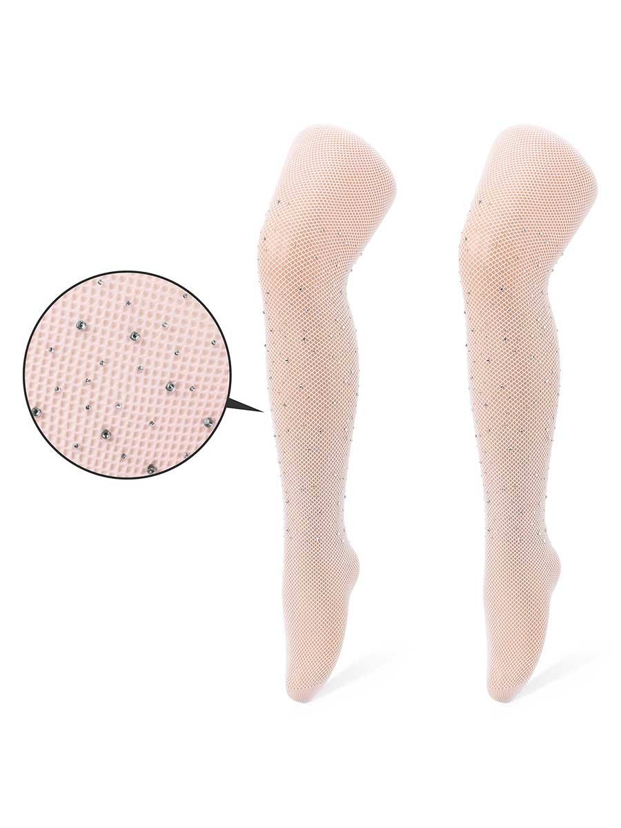 Dziewczęce rajstopy kabaretki z kryształkami różowe Be Snazzy r.M