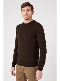 Swetry męskie - Wrangler Sweter w kolorze brązowym - grafika 1