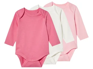 Lupilu Body niemowlęce z bawełny 3 sztuki biały / różany / różowy 50/56 - Body dla niemowląt Lupilu Body niemowlęce z bawełny 3 sztuki biały / różany / różowy 50/56 - Body dla niemowląt - miniaturka - grafika 1