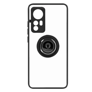 Etui Xiaomi 12 i 12X Bi-material Metal Ring Function Stand czarne - Etui i futerały do telefonów - miniaturka - grafika 1