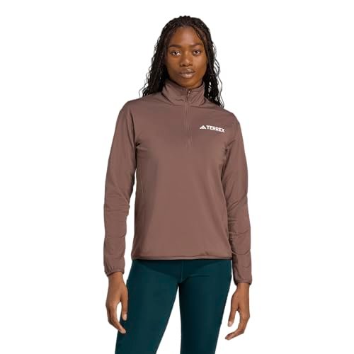 adidas Kobiety Terrex Multi CLIMAWARM Half Zip Tech Fleece Jacket, earth strata/earth strata, XS