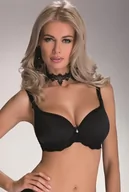 Biustonosze - Biustonosz push-up ozdobiony koronką Clara Eldar czarny  65E - miniaturka - grafika 1