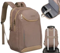 Torby podróżne - Plecak Peterson podróżny ergonomiczny duży pojemny miejski z miejscem na laptopa praktyczny ciemny beżowy - miniaturka - grafika 1