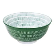 Miski i półmiski - Salaterka Fado kreski 15 cm biało-zielony - miniaturka - grafika 1