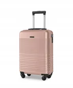 Walizki - Walizka Kabinowa Podróżna Na Kółkach Twarda PUCCINI Różowa ABS028C-3C - miniaturka - grafika 1