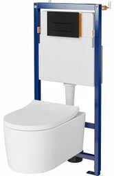 Cersanit Tech Line Opti Set B649 Zestaw Toaleta WC bez kołnierza + deska wolnoopadająca + stelaż podtynkowy WC + przycisk spłukujący WC S701-675 - Stelaże i zestawy podtynkowe do WC - miniaturka - grafika 2