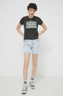 Koszulki sportowe damskie - Vans t-shirt bawełniany damski kolor czarny - miniaturka - grafika 1