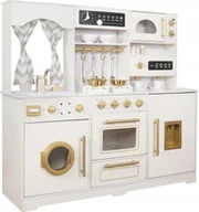 Zabawki AGD - Duża Kuchnia drewniana Styl Glamour Złote dodatki Światło + dźwięk ZA5270 - miniaturka - grafika 1