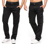 Spodnie męskie - BOJÓWKI MĘSKIE STANLEY JEANS CZARNE - 102cm/L33 - miniaturka - grafika 1