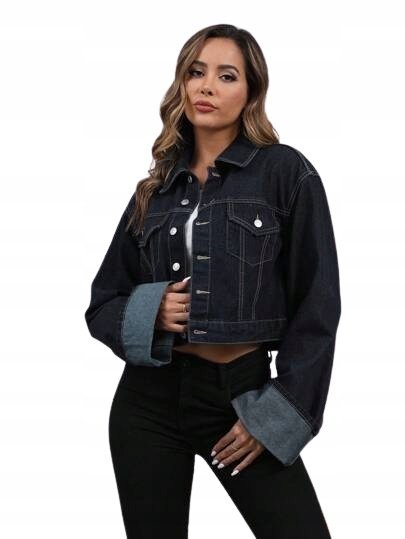 SHEIN DAMSKA KURTKA GRANATOWA JEANSOWA L 1ŁYC