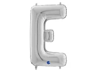 Balony i akcesoria - Balon foliowy srebrna litera E - 66 cm - 1 szt. - miniaturka - grafika 1