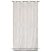 Firany - Firana na przelotkach 140 x 240 cm jednokolorowa kość słoniowa poziome pasy - miniaturka - grafika 1