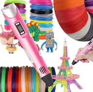 Długopisy 3D - Długopis 3D Drukarka RÓŻOWY PEN dla Dzieci Zestaw Wkłady 300M - miniaturka - grafika 1