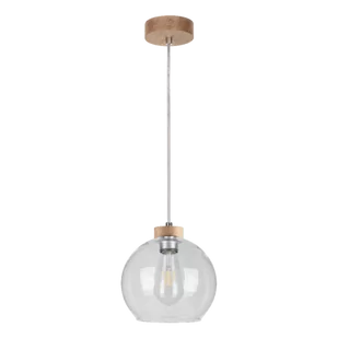 Britop Skandynawska LAMPA wisząca LAGUNA 18710174 szklana OPRAWA loftowy ZWIS kula przezroczysta drewno - Lampy sufitowe - miniaturka - grafika 1
