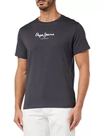 Koszulki męskie - Pepe Jeans Koszulka męska Edward, Czarny (sprany w czarny), M - miniaturka - grafika 1
