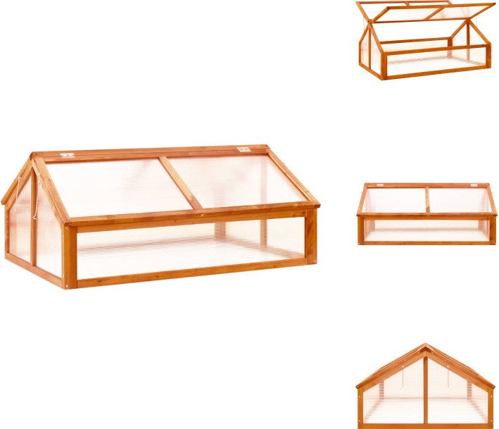 vidaXL Szklarnia brązowa 114x80x50 cm drewno jodłowe - Szklarnie