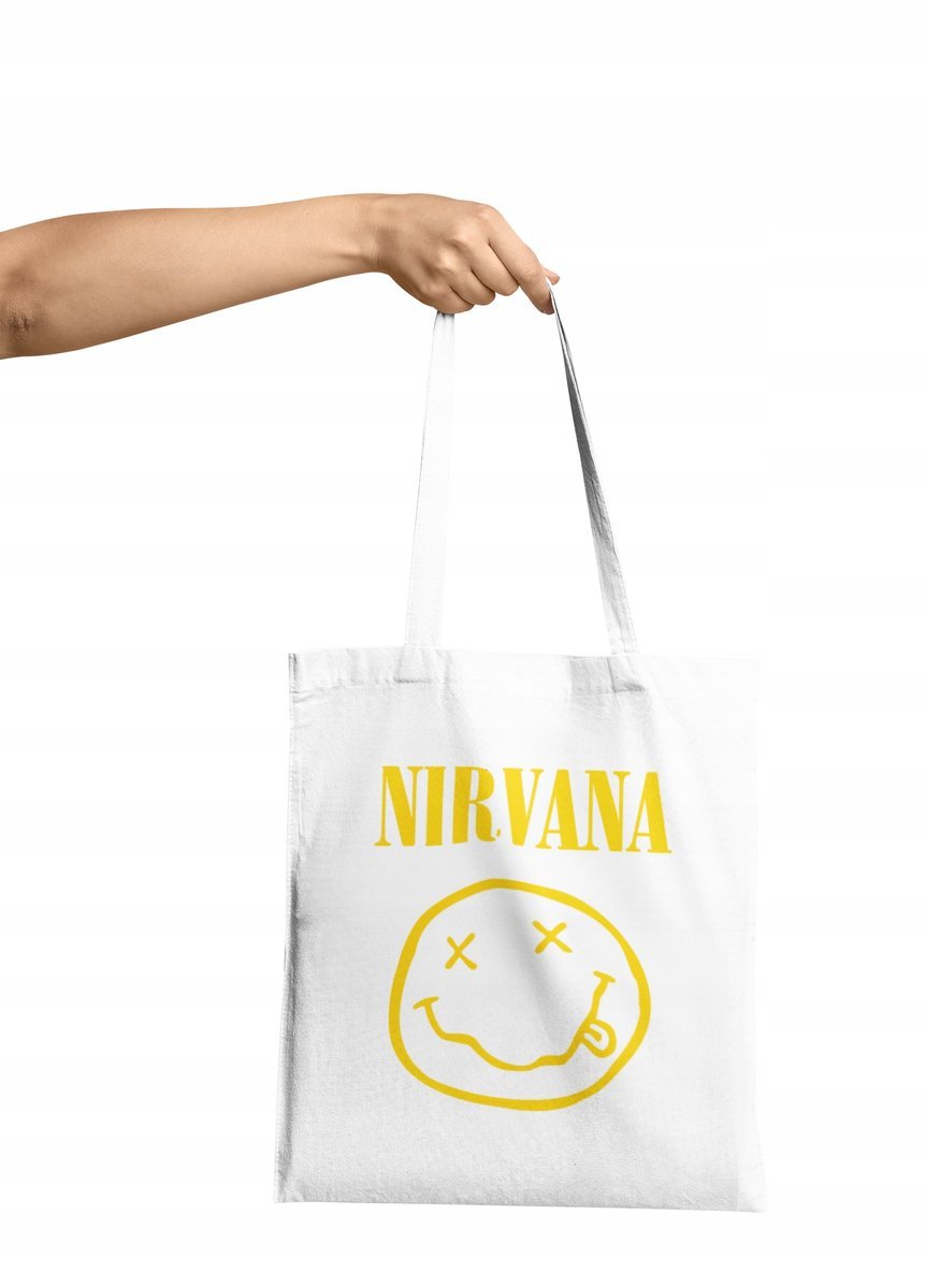 Torba Shopper Materiałowa Na Ramię Prezent Dla Fanki Nirvana Rock & Roll