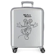 Walizki - Disney 100 Mickey Joyful Happy Walizka kabinowa Szary 40x55x20 cms Twarde mocowanie ABS Wbudowany 38,4l 2 kg 4 koła Podwójne bagaż ręczny, Szary, Talla única, Walizka kabinowa - miniaturka - grafika 1