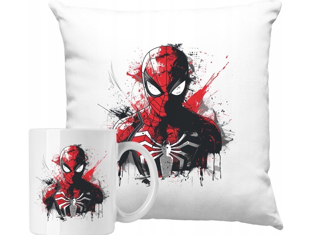 ZESTAW PODUSZKA + KUBEK Spiderman Superbohater Pomysł na Prezent +IMIĘ #3