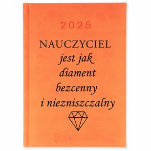KALENDARZ KSIĄŻKOWY 2025 ROK POMARAŃCZOWY Planer Nauczyciel Diament Wzory - Notesy i bloczki - miniaturka - grafika 1