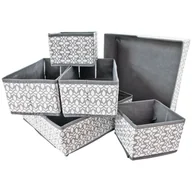 Meble modułowe i akcesoria - Zestaw organizer do szafy pudełko tekstylne 6 sztuk szary - miniaturka - grafika 1