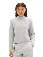Swetry damskie - TOM TAILOR Denim Sweter damski, 32510 - Basic Light Grey Melange, XXL - miniaturka - grafika 1