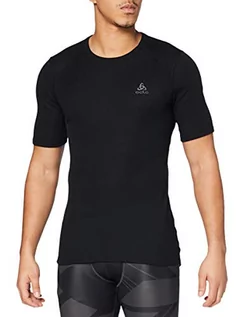 Koszulki męskie - Odlo Koszulka męska Short Sleeve Crew Neck Warm podkoszulek, czarna, M - grafika 1