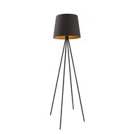 Lampy stojące - LYSNE, lampa podłogowa PANAMA, czarny ze złotym wnętrzem - miniaturka - grafika 1