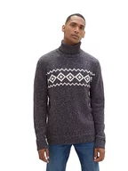 Swetry męskie - TOM TAILOR sweter męski, 34152 - Sky Captain Twotone Neps, XXL - miniaturka - grafika 1