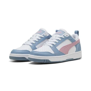 Młodzieżowe sneakersy Rebound V6 Lo PUMA White Poised Pink Cool Blue - Buty trekkingowe dziecięce Młodzieżowe sneakersy Rebound V6 Lo PUMA White Poised Pink Cool Blue - Buty trekkingowe dziecięce - miniaturka - grafika 1