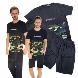3 Częściowy Komplet Męski L Xl Piżama Bawełna Shorty Spodnie Prezent 40 42 - Majtki męskie - miniaturka - grafika 1