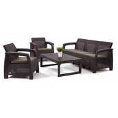 Meble ogrodowe - Keter zestaw Corfu 3-Set LYON : Kolor - brąz/taupe BK-004721 - miniaturka - grafika 1